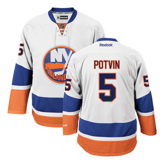 Adult Authentic New York Islanders Denis Potvin White Away Official Reebok Jersey