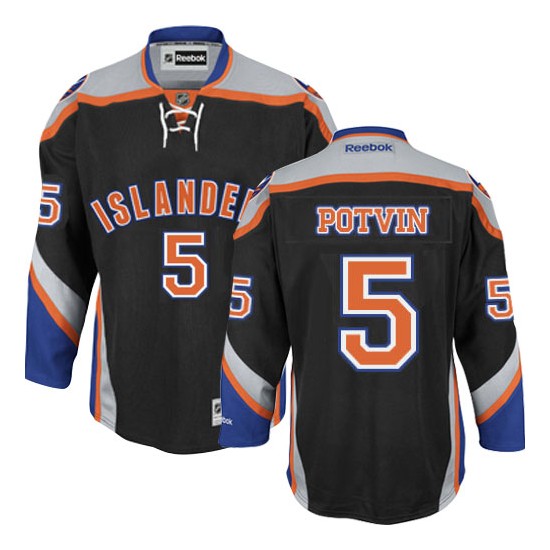 Adult Authentic New York Islanders Denis Potvin Black Third Official Reebok Jersey