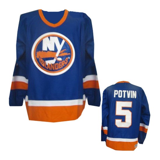 Adult Authentic New York Islanders Denis Potvin Royal Blue Throwback Official CCM Jersey