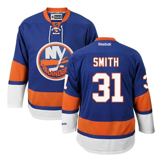 Adult Premier New York Islanders Billy Smith Royal Blue Home Official Reebok Jersey
