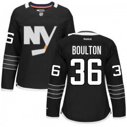 Women's Authentic New York Islanders Eric Boulton Black Alternate Official Reebok Jersey