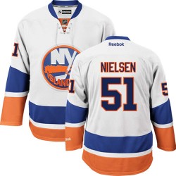 Adult Premier New York Islanders Frans Nielsen White Away Official Reebok Jersey