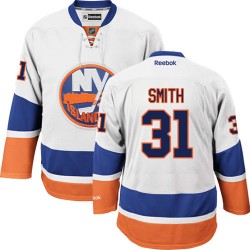 Adult Authentic New York Islanders Billy Smith White Away Official Reebok Jersey