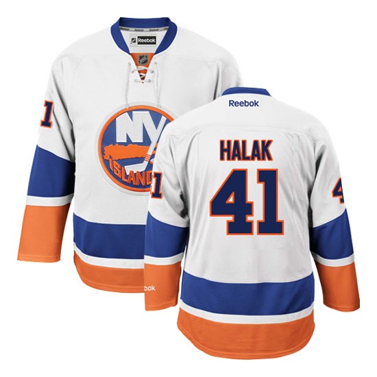 Adult Authentic New York Islanders Jaroslav Halak White Away Official Reebok Jersey