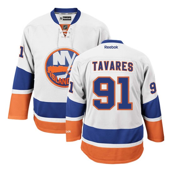 Adult Authentic New York Islanders John Tavares White Away Official Reebok Jersey