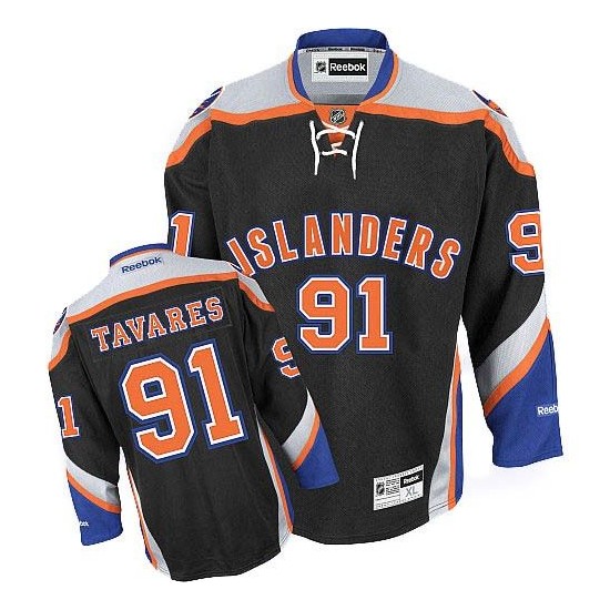 Adult Authentic New York Islanders John Tavares Black Third Official Reebok Jersey