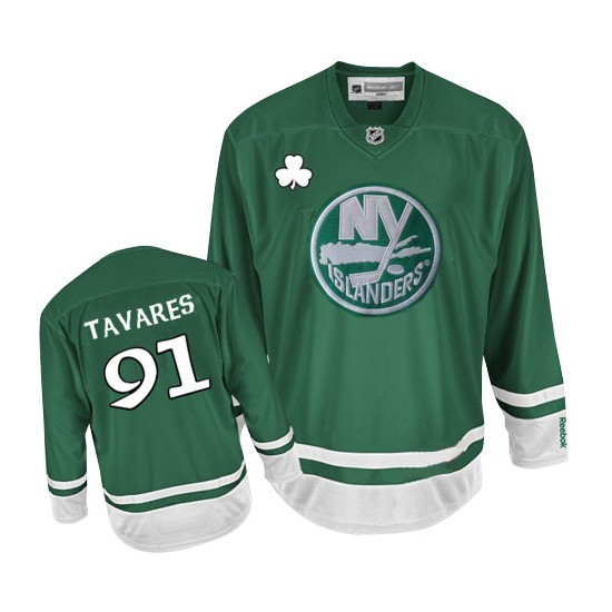 Youth Authentic New York Islanders John Tavares Green St Patty's Day Official Reebok Jersey