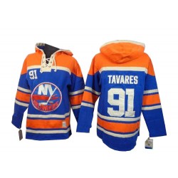 New York Islanders John Tavares Official Royal Blue Old Time Hockey Premier Adult Sawyer Hooded Sweatshirt Jersey