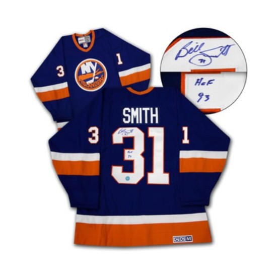 Adult Premier New York Islanders Billy Smith Royal Blue Throwback Official CCM Jersey