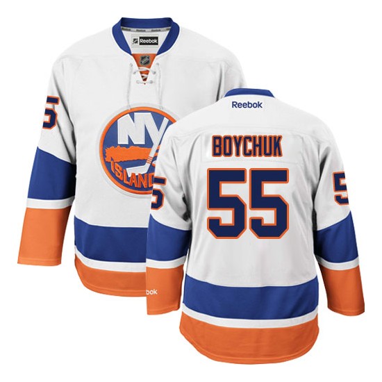 Adult Authentic New York Islanders Johnny Boychuk White Away Official Reebok Jersey