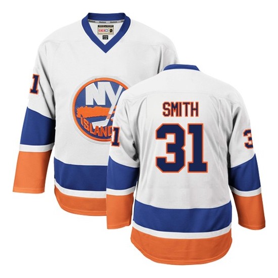 Adult Premier New York Islanders Billy Smith White Throwback Official CCM Jersey