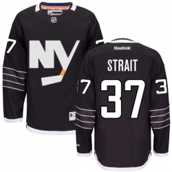 Adult Authentic New York Islanders Brian Strait Black Alternate Official Reebok Jersey