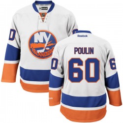 Adult Premier New York Islanders Kevin Poulin White Away Official Reebok Jersey