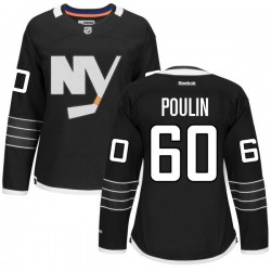 Women's Authentic New York Islanders Kevin Poulin Black Alternate Official Reebok Jersey