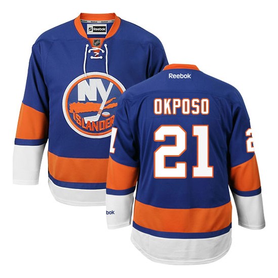 Adult Premier New York Islanders Kyle Okposo Royal Blue Home Official Reebok Jersey