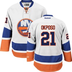 Adult Premier New York Islanders Kyle Okposo White Away Official Reebok Jersey