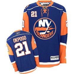 Adult Authentic New York Islanders Kyle Okposo Navy Blue Official Reebok Jersey