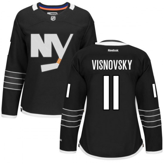 Women's Authentic New York Islanders Lubomir Visnovsky Black Alternate Official Reebok Jersey