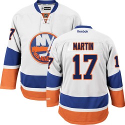 Adult Authentic New York Islanders Matt Martin White Away Official Reebok Jersey