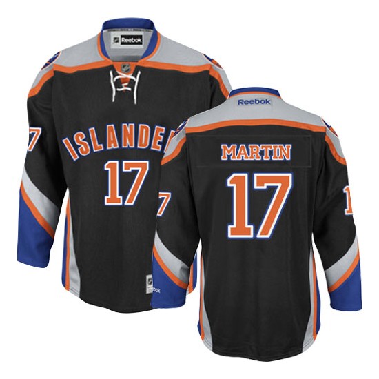 Adult Authentic New York Islanders Matt Martin Black Third Official Reebok Jersey