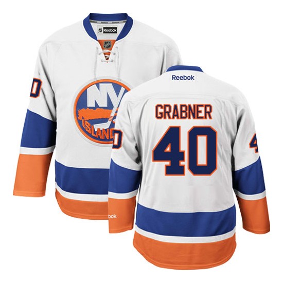 Adult Authentic New York Islanders Michael Grabner White Away Official Reebok Jersey