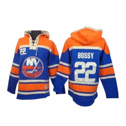 New York Islanders Mike Bossy Official Royal Blue Old Time Hockey Authentic Adult Sawyer Hooded Sweatshirt Jersey