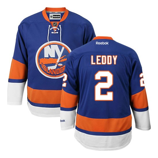 Adult Authentic New York Islanders Nick Leddy Royal Blue Home Official Reebok Jersey