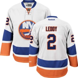 Adult Authentic New York Islanders Nick Leddy White Away Official Reebok Jersey