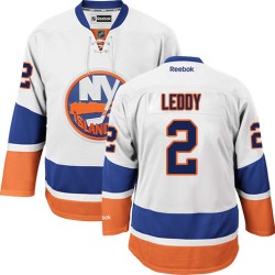 Adult Premier New York Islanders Nick Leddy White Away Official Reebok Jersey