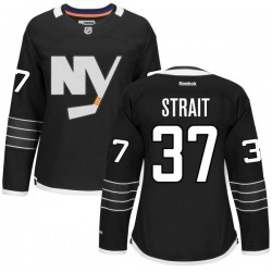 Women's Premier New York Islanders Brian Strait Black Alternate Official Reebok Jersey