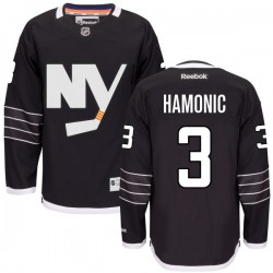 Adult Authentic New York Islanders Travis Hamonic Black Alternate Official Reebok Jersey