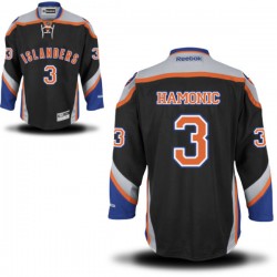 Adult Authentic New York Islanders Travis Hamonic Black Alternate Official Reebok Jersey