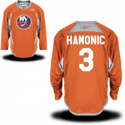 Adult Authentic New York Islanders Travis Hamonic Orange Alternate Official Reebok Jersey