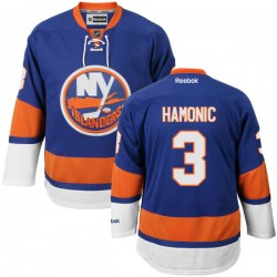 Adult Authentic New York Islanders Travis Hamonic Royal Blue Home Official Reebok Jersey