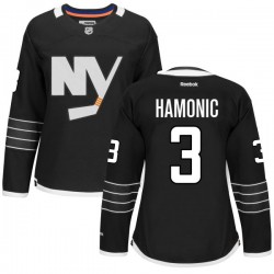 Women's Premier New York Islanders Travis Hamonic Black Alternate Official Reebok Jersey