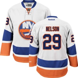 Adult Authentic New York Islanders Brock Nelson White Away Official Reebok Jersey