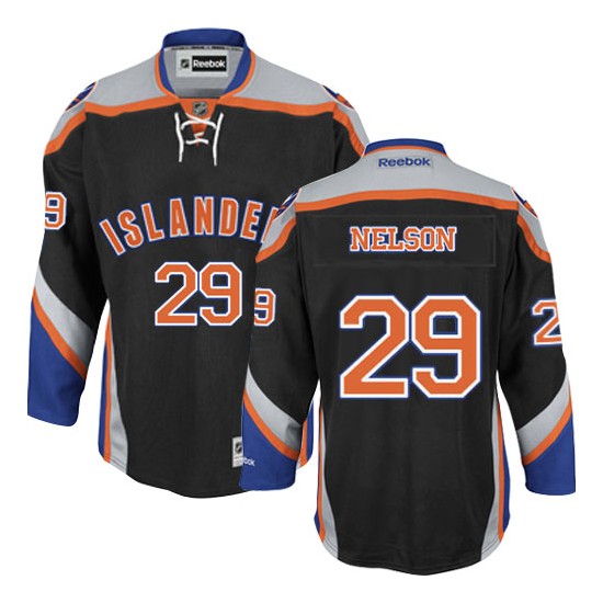 Adult Authentic New York Islanders Brock Nelson Black Third Official Reebok Jersey