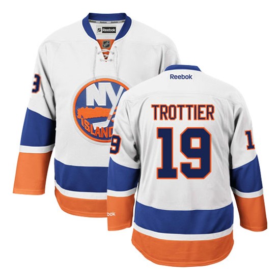 Adult Authentic New York Islanders Bryan Trottier White Away Official Reebok Jersey