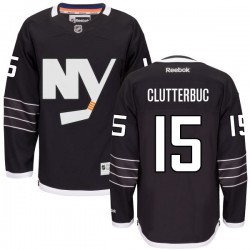 Adult Premier New York Islanders Cal Clutterbuck Black Alternate Official Reebok Jersey