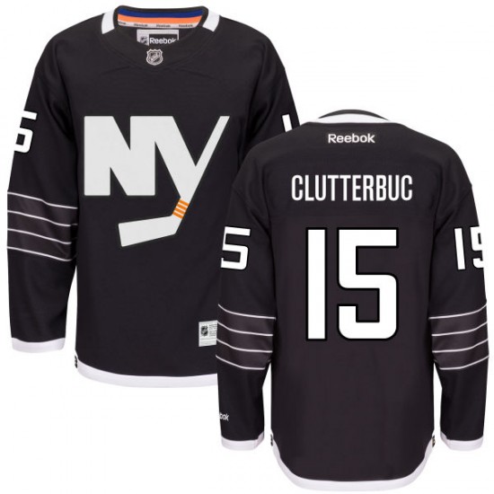Adult Premier New York Islanders Cal Clutterbuck Black Alternate Official Reebok Jersey