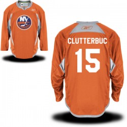 Adult Premier New York Islanders Cal Clutterbuck Orange Alternate Official Reebok Jersey