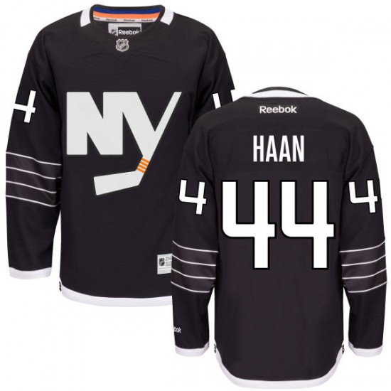 Adult Authentic New York Islanders Calvin De Haan Black Alternate Official Reebok Jersey