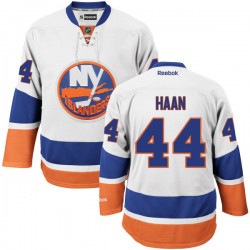 Adult Authentic New York Islanders Calvin De Haan White Away Official Reebok Jersey