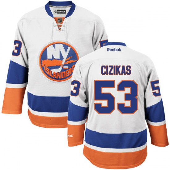 Adult Authentic New York Islanders Casey Cizikas White Away Official Reebok Jersey