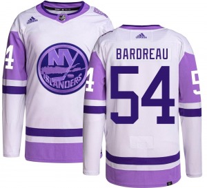 Adult Authentic New York Islanders Cole Bardreau Hockey Fights Cancer Official Adidas Jersey