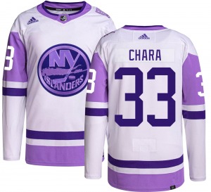 Adult Authentic New York Islanders Zdeno Chara Hockey Fights Cancer Official Adidas Jersey