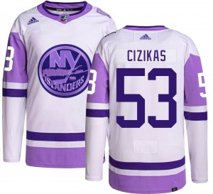 Adult Authentic New York Islanders Casey Cizikas Hockey Fights Cancer Official Adidas Jersey