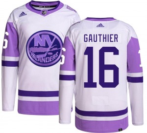 Adult Authentic New York Islanders Julien Gauthier Hockey Fights Cancer Official Adidas Jersey
