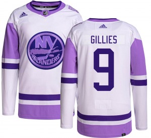 Adult Authentic New York Islanders Clark Gillies Hockey Fights Cancer Official Adidas Jersey