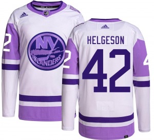 Adult Authentic New York Islanders Seth Helgeson Hockey Fights Cancer Official Adidas Jersey